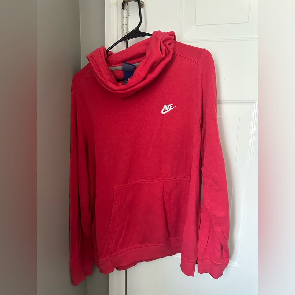 Red nike cowl neck sweatshirt